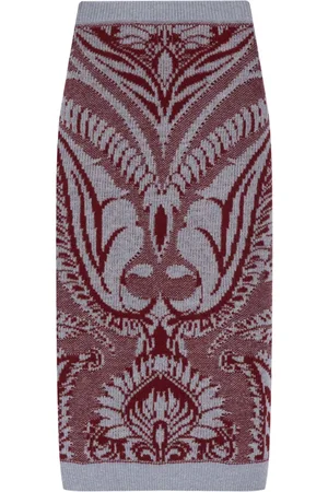 Etro Intarsia-knit wool skirt