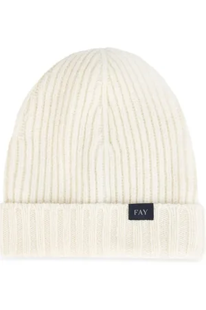FAY Logo-appliqué ribbed-knit beanie