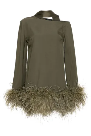 ‎Taller Marmo‎ Adige feather-trim minidress