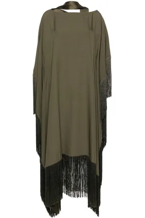 ‎Taller Marmo‎ Fringe-detail crepe kaftan dress