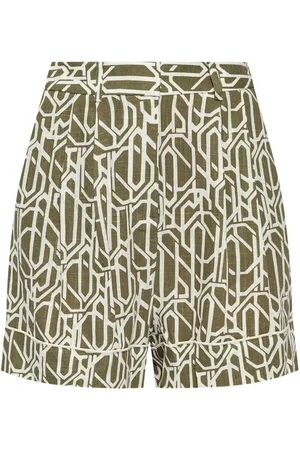 Diane von Furstenberg Abstract-pattern linen shorts