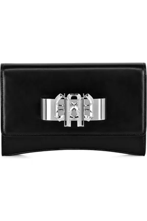 Philipp Plein Logo-plaque leather clutch bag