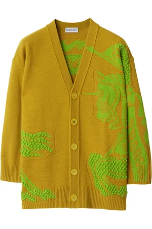 Burberry Patterned intarsia-knit V-neck cardigan