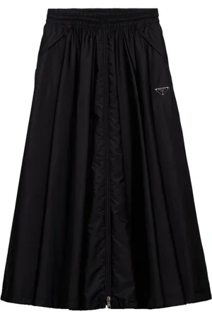 Prada Triangle-logo zipped maxi skirt