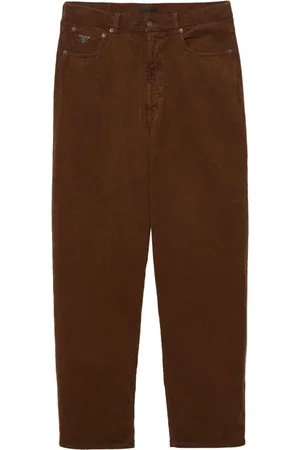 Prada Triangle-logo corduroy trousers