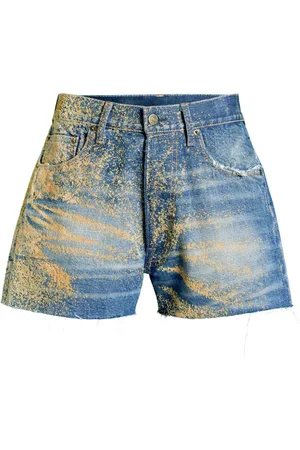 Maison Margiela Flocked high-waisted denim shorts