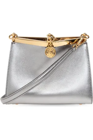 Etro Small Vella metallic leather bag