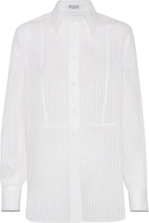 Brunello Cucinelli Striped cotton-silk shirt