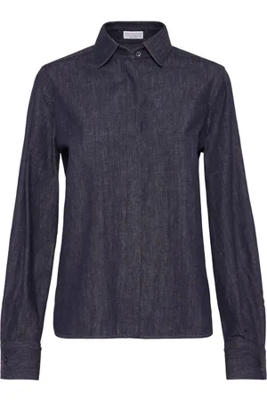 Brunello Cucinelli Monili bead-embellished denim shirt