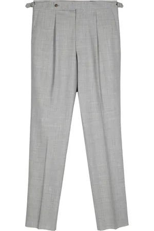 MAN ON THE BOON. Tapered-leg wool-blend trousers