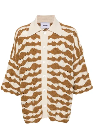 BONSAI Crochet-knit buttoned shirt