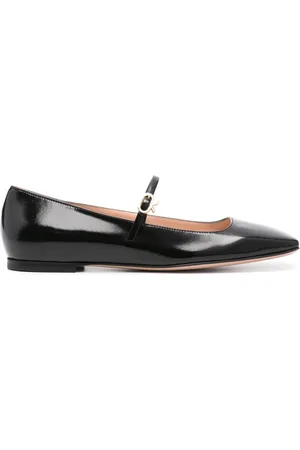 Gianvito Rossi Buckle-fastening leather ballerina shoes