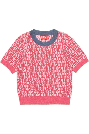 Diesel Kiylla logo-intarsia knitted top