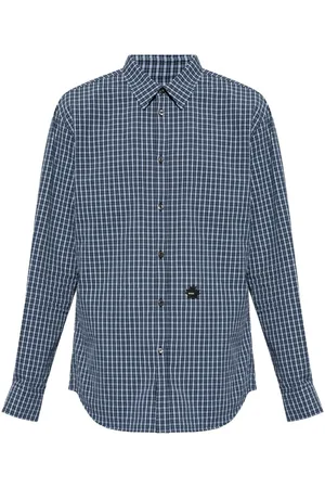 Dsquared2 Logo-patch plaid cotton shirt