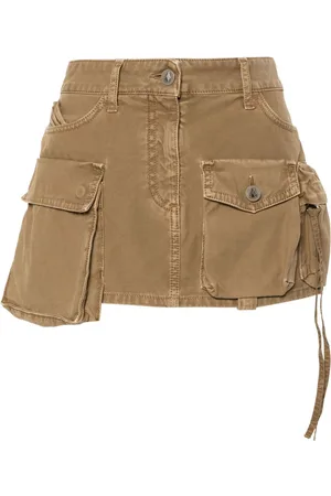 The Attico Fay denim cargo miniskirt
