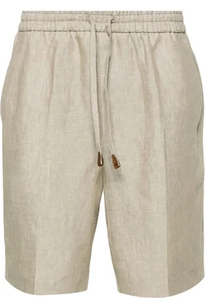 BRIONI Mid-rise linen bermuda shorts
