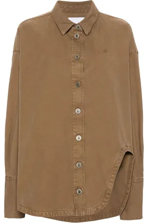 The Attico Spread-collar gabardine coat