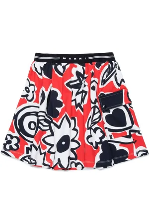 Marni Graphic-print cotton skirt