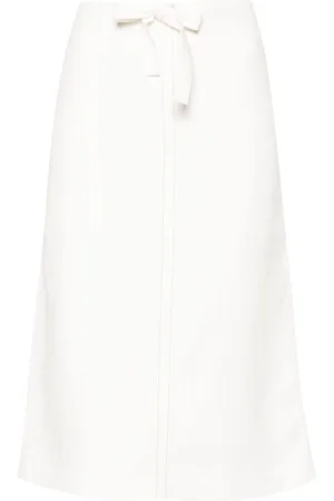 Salvatore Ferragamo Contrast-stitching drawstring midi skirt