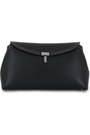 Totême T-Lock leather clutch bag