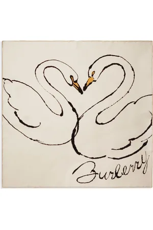 Burberry Swan-print silk scarf