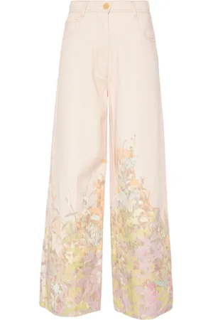 FORTE FORTE Floral-print wide-leg jeans