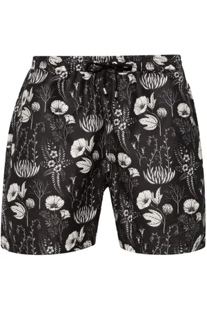 Sunspel Leaf-print swim shorts