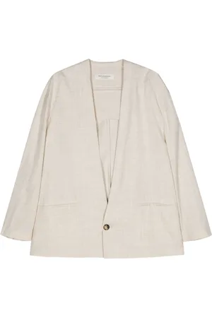 Serafini Mélange plunging V-neck jacket