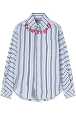 Palm Angels Logo-print striped cotton shirt