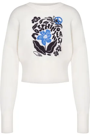 Moschino Floral-intarsia wool jumper