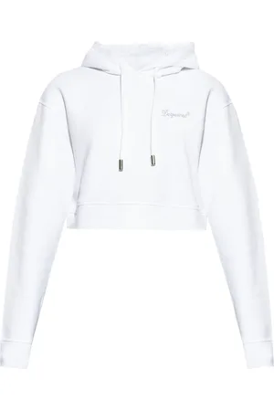 Dsquared2 Rhinestone-logo cropped hoodie
