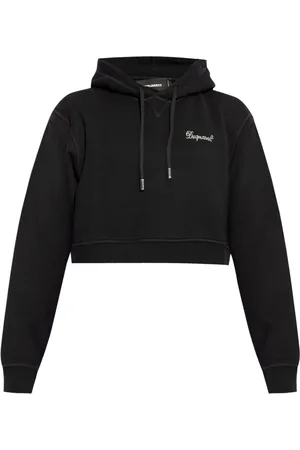 Dsquared2 Rhinestone-logo cropped hoodie