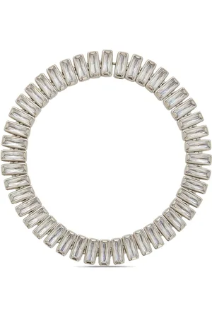 Jil Sander Handcrafted brass necklace with row of zircons