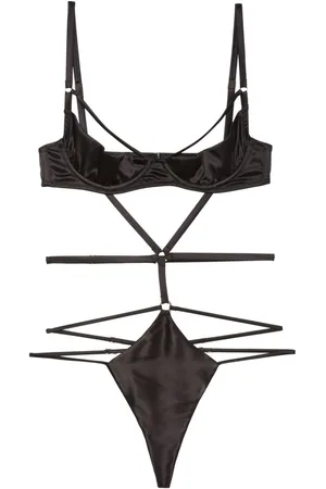 FLEUR DU MAL Strappy bondage underwire bodysuit