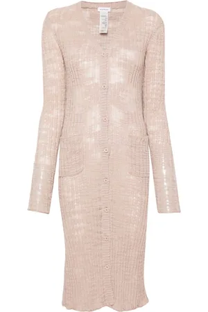 Acne Studios Semi-sheer panel ribbed-knit cardigan