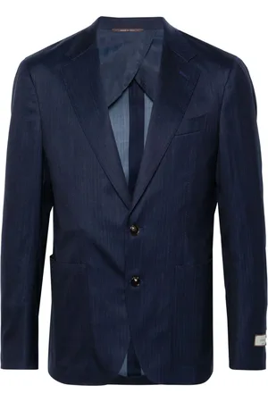 CANALI Striped wool-blend blazer