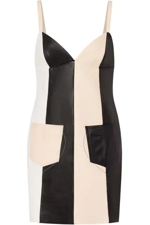 Moschino Panelled leather minidress