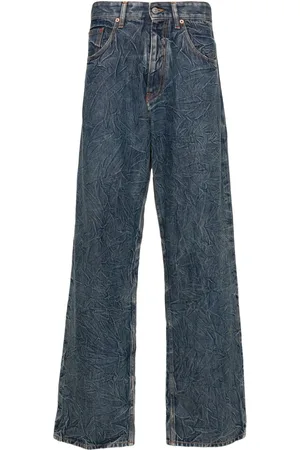 Maison Margiela Cracked-effect straight-leg jeans