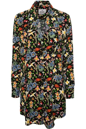 Vivienne Westwood Heart floral-print shirt minidress