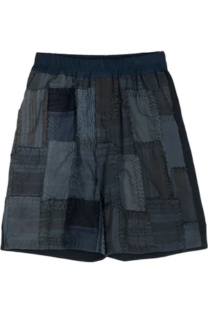 BY WALID Patchwork cotton bermuda shorts