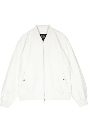 MAN ON THE BOON. Zip-up varsity leather jacket