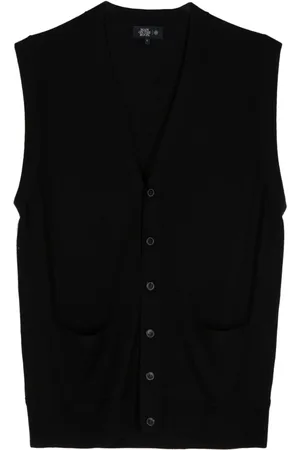 MAN ON THE BOON. V-neck ribbed-knit wool vest