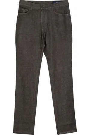 MAN ON THE BOON. Cotton-blend denim trousers