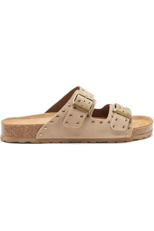 Scarosso Delilah stud-embellished suede slides