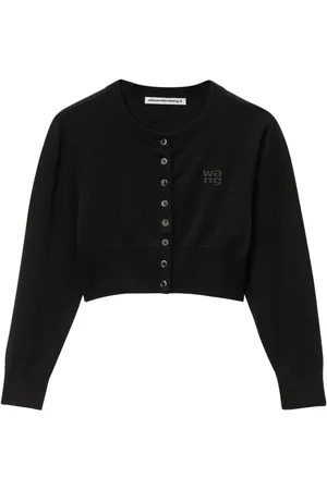 Alexander Wang Logo-embossed cropped cardigan