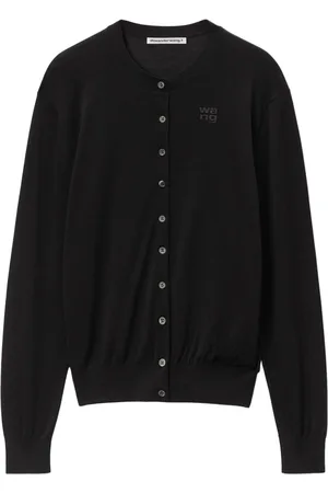Alexander Wang Logo-embossed merino-wool cardigan