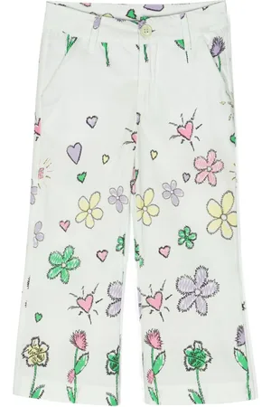 MISS GRANT Floral-print cotton trousers