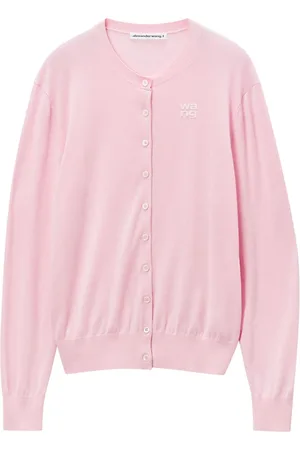Alexander Wang Logo-embossed merino-wool cardigan