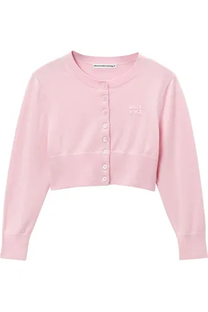 Alexander Wang Logo-embossed cropped cardigan