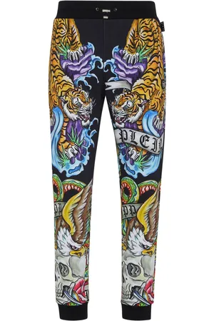 Philipp Plein Tattoo-print drawstring track pants
